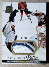 2023-24 The Cup Renditions Relics Gold Peter Forsberg Game Used Patch /10