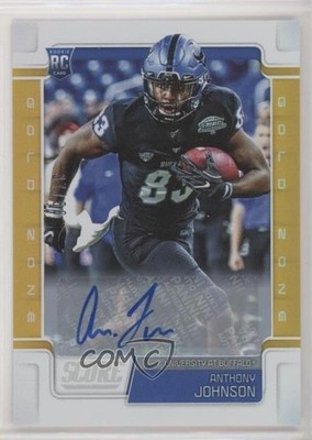 2019 Score Rookies Gold Zone Signatures 37/50 Anthony Johnson Rookie Auto RC a8r