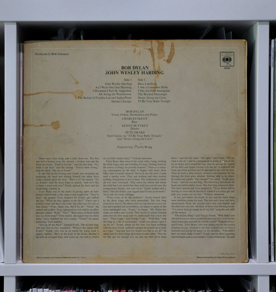 Bob Dylan | John Wesley Harding | Vinyl LP | CBS 63252 | 1970 - Image 2 of 2