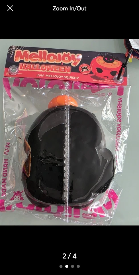 Juguete suave de levantamiento lento Mellojoy Halloween gatito blando gato negro calabaza Kawaii Foto 2 de 3