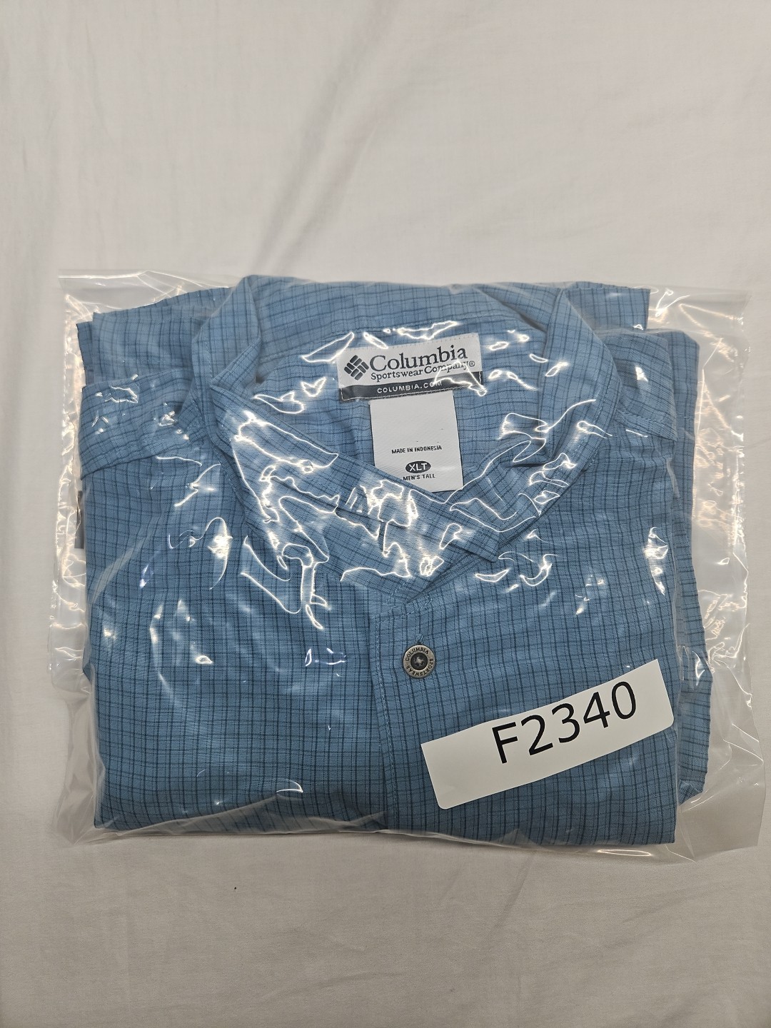 Vintage Columbia Men’s XL Tall XLT Blue Button Down Short Sleeve Shirt thumbnail 11