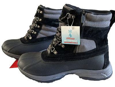 Propet Cortland MBA006C Black/Grey Waterproof Men's Winter Boots Size 11 3E NIB