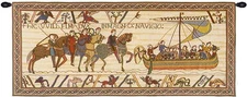 William Embarks With Border French Classical Bayeux Woven Tapestry Wallhanging