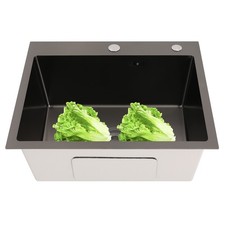 22" 304 Stainless Steel Kitchen Sink, Overmount Sink Set