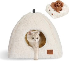 Cat Bed Cat Cave Indoor Cats Soft Cat Dome Self-Warming 2 in 1 Foldable Pet Cat