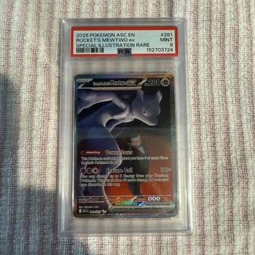 New Listing2026 POKEMON ASC SPECIAL ILLUSTRATION RARE #281 TEAM ROCKET'S MEWTWO EX PSA 9