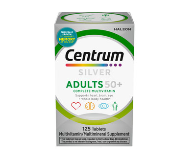 Centrum Silver Adults 50 Plus Multivitamin With Vitamin C, D & E, 125 Count.