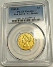 1849-C CHARLOTTE $5 Gold half Eagle. Mintage 64,823. PCGS AU details. #uk2d