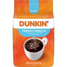 Dunkin’ French Vanilla Artificially Flavored Ground Coffee, 18 oz Bag 9.77 per pound