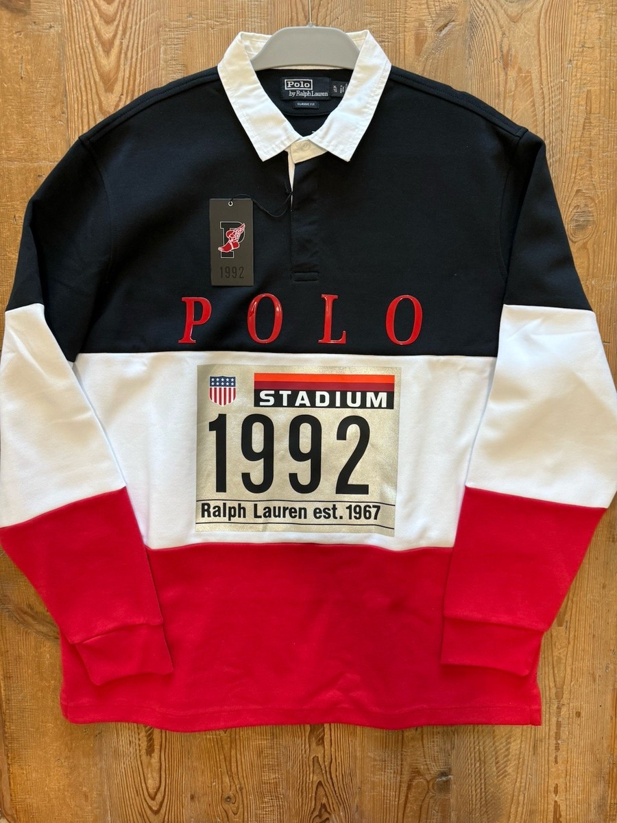 XL polo stadium 1992 ラガーシャツ ウィンタースタジアム Polo Ralph Lauren Winter Stadium 1992 Rugby Shirt size M Reissue