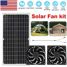 800CFM Solar Fan kit, 30W Solar Panel 2pcs 4.7" DC Fan for Attic/RV/Greenhouse