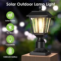 Greluna Solar Post Lights, Dusk to Dawn Lamp Light with Warm White 2