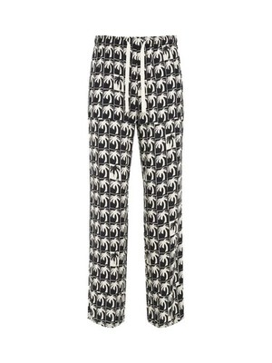 Dripping Palms Loose Pants in Black/Off White