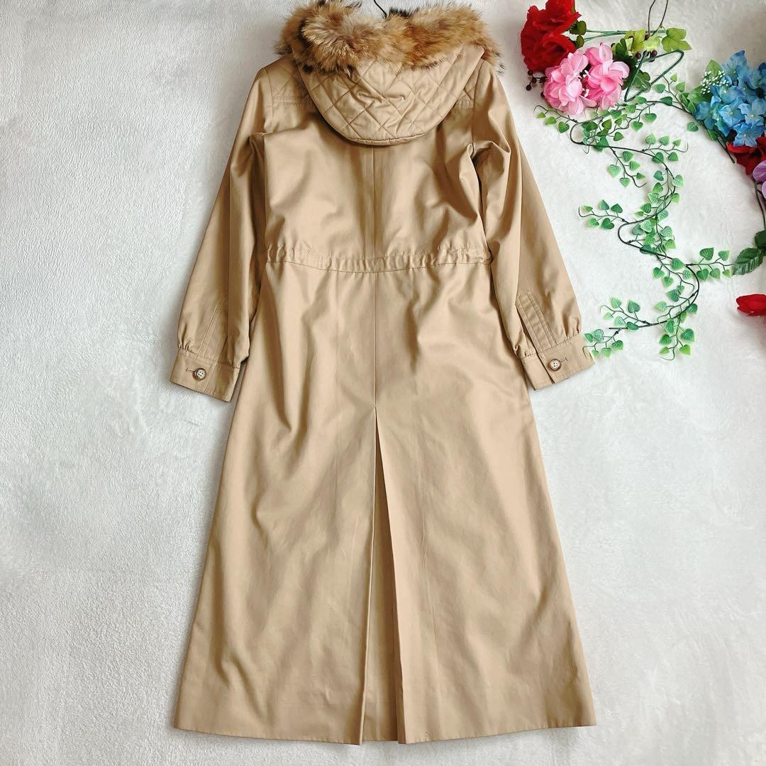 YSL Real Fur Hooded Long Coat A-Line Drawstring Design Length 110cm Size F9-110 thumbnail 9