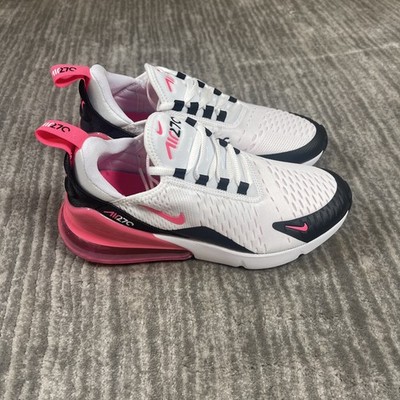 Nike Air Max 270 Shoes Womens Size 6.5 White Hyper Pink Black Running AH6789-127