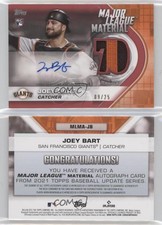 2021 Topps Update Major League Material Red /25 Joey Bart Rookie Auto RC