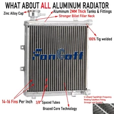 Upgraded 3-Row Water To Air Heat Exchanger Aluminum Radiator With Cap