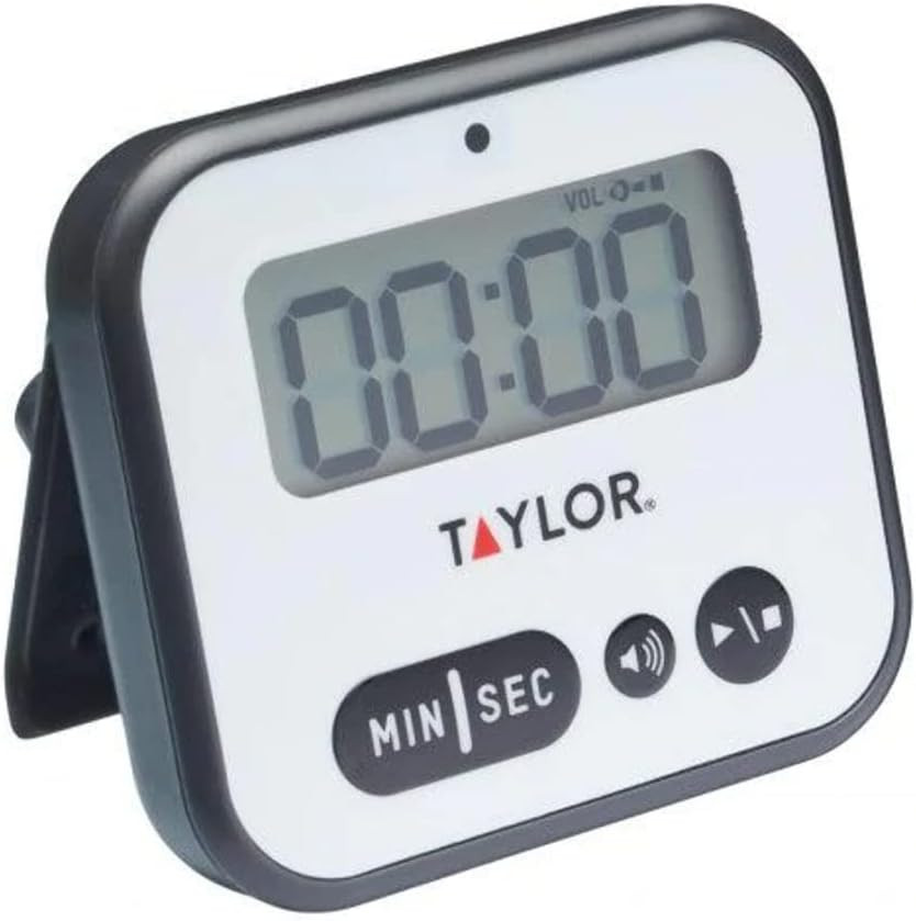 Minuteur de cuisine numérique Pro blanc avec grand écran LCD et alarme sonore