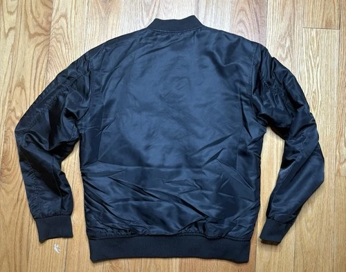 Asstseries Militare Bomber Jacket NASA 100th Space Mission Patch Sz Medium Black image 5