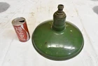 Gas Service Station Light Shade 12" Green Porcelain Original Antique Vintage