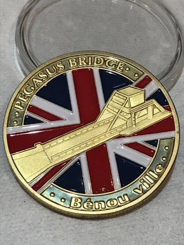 Pegasus Bridge WW2 Army challenge coin Parachute Regiment Gold plated coin
