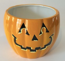 Pfaltzgraff Zucca Jack o Lanterna Testa Trattamento Ciotola Halloween Caramelle Ceramica 2012