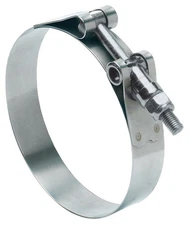 Ideal 300100250553 Silver Stainless Steel SAE 52 Band T-Bolt Hose Clamp