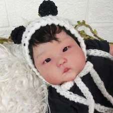 20" Painted Reborn Baby Doll Toddler Fat Boy Short Hair Cloth Body Handmade Gift