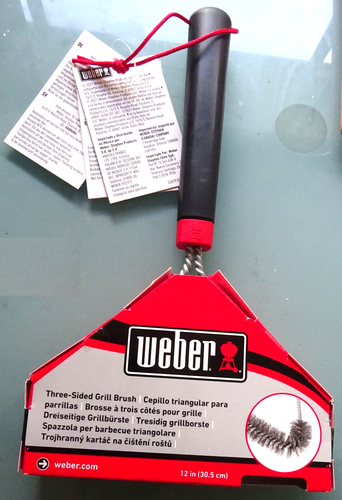 Weber 3 Sided Grill Brush - New - Item 6277 - Triangular Barbecue Cleaning Brush