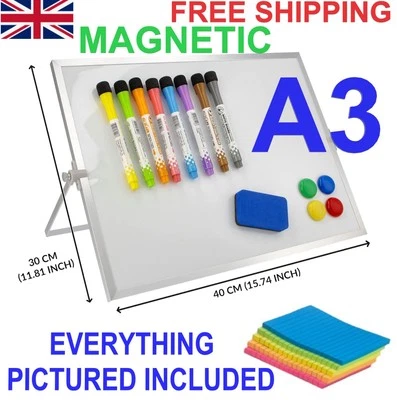 TOKEI A3 MAGNETIC WHITE BOARD + ACCESSORIES OFFICE SCHOOL HOME FREE POST STICKY NOTES