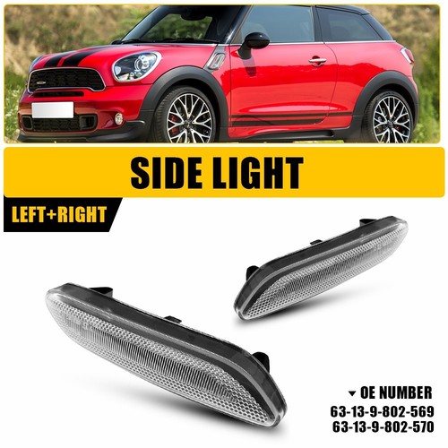 2X Clear Bumper Side Marker Housings For 11-16 MINI Cooper R60 R61 ...
