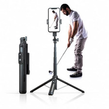62" Phone Tripod  Selfie Stick for Golf Training Black