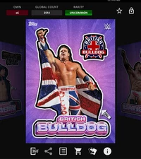 DIGITAL Topps WWE Slam 25 STICKERS Purple - BRITISH BULLDOG