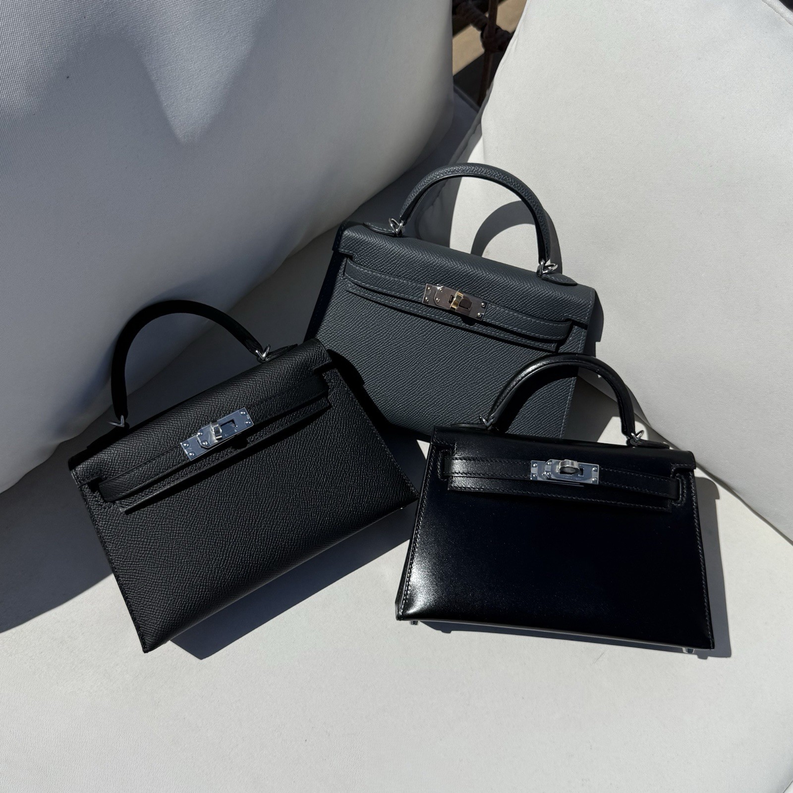 Hermès Mini Kelly 20 Black Noir Box Leather with Silver Palladium Hardware