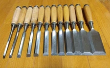 12 Piece Wood Chisel Set DIY Carpentry Tools Flat Chisels Unused Quality