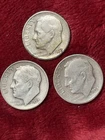 #423…(1) SET of “1953” Roosevelt SILVER Dimes 1953, 1953D, 1953S Great Condition