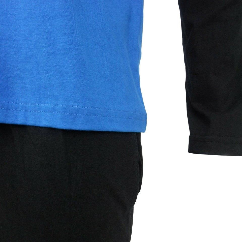 Men's Cotton Blend Pyjama Set - Short Sleeve Top & Drawstring Pants, Loungewear (UK Sizes S-3XL)