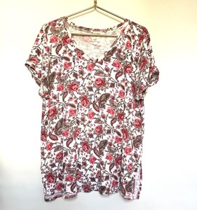 J Jill Pima Short Sleeve V Neck Tee Size Xl Pink Floral Paisley Slit Sides Ebay J Jill Pima Short Sleeve V Neck Tee Size Xl Pink Floral Paisley Slit Sides Ebay
