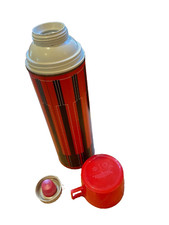 Vintage Thermos Red Plaid Picnic Set--MADE IN USA