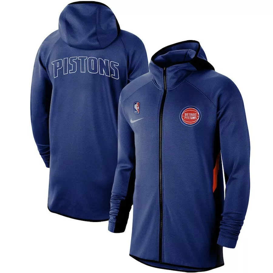 Nike Detroit Pistons Blue Authentic Showtime Therma Flex Full Zip