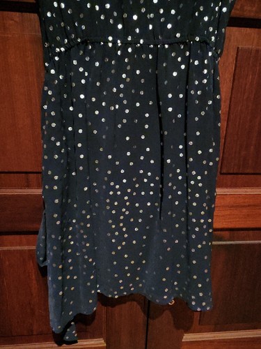 Tokito Dress Navy With Silver Polka Dots Size 14 - Picture 3 of 9