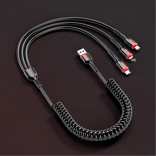 USB Charging Cable 3 In 1 Multi Head Charger for Most Devices For iPhone Samsung - Zdjęcie 11 z 12