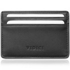 Vidici Napa Vegan Leather Credit Card Holder Wallet in Black
