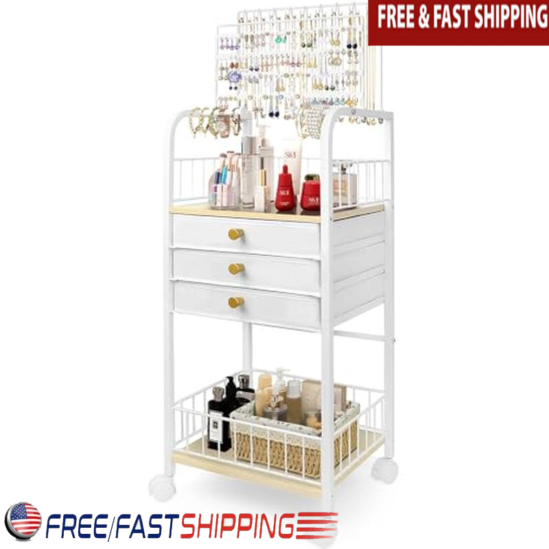 Jewelry Organizer Stand with Drawers for Necklaces Earrings Bracelets Rings