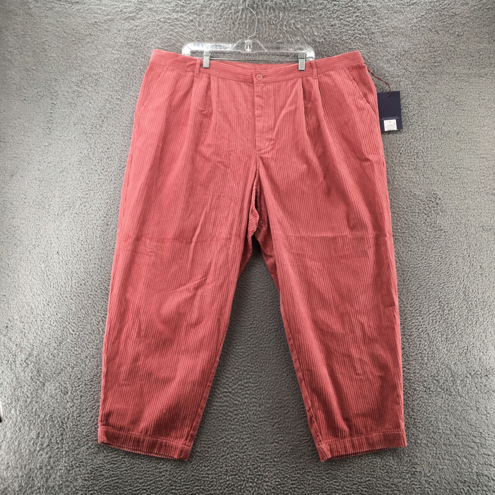 FILA Blazer canottaggio pantaloni velluto a coste donna 22 rosa rosa misto cotone gamba affusolata NUOVO