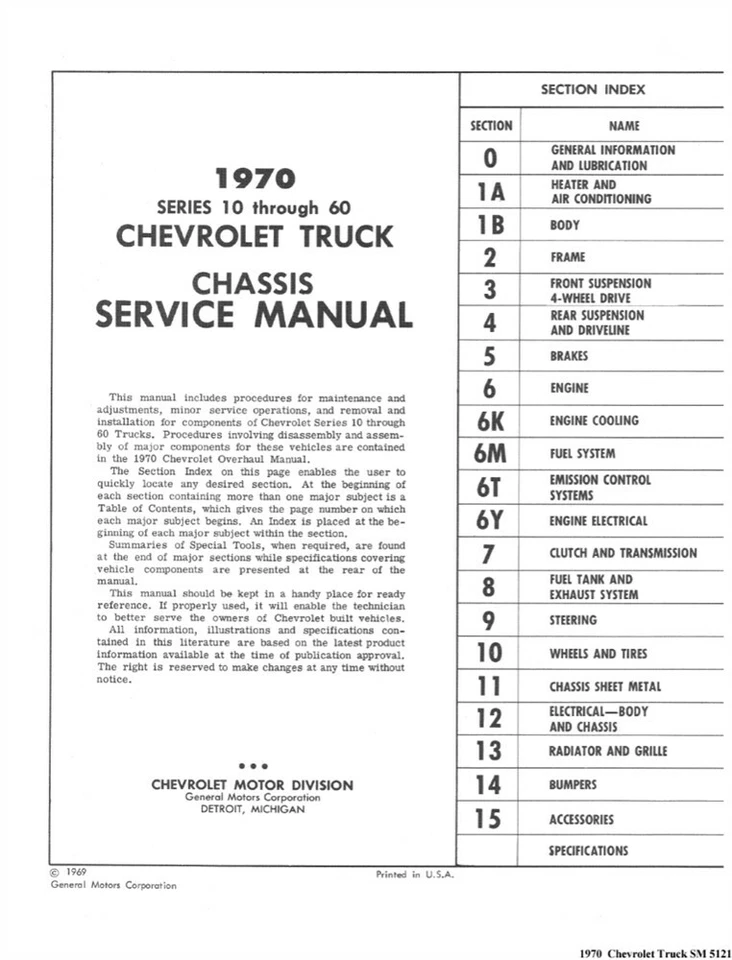 Chevrolet GMC 1970 camioneta manual de reparación de servicio de taller Foto 2 de 4