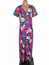 vintage psychedelic mod rainbow floral hippie 60s 70s jumpsuit sz S/M Kaftan