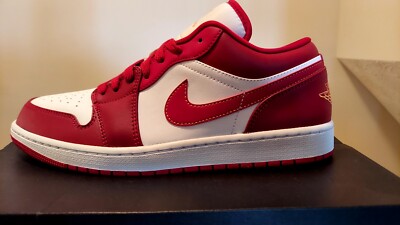 Nike Retro Air Jordan 1 Low Cardinal Red White Classic 553558-607 Men Sz 11 New