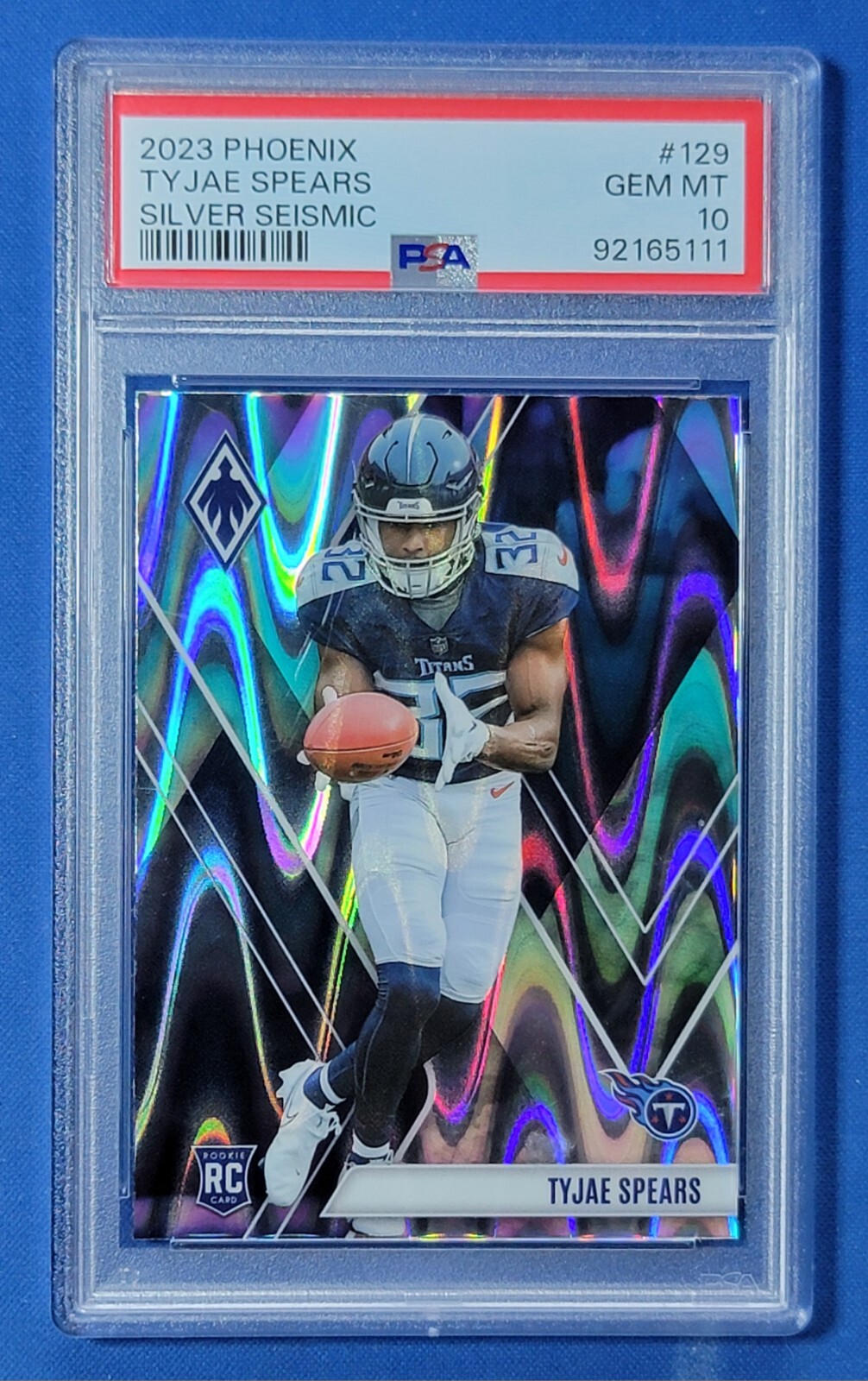 2023 TYJAE SPEARS RC Silver Seismic Phoenix #129 - Titans