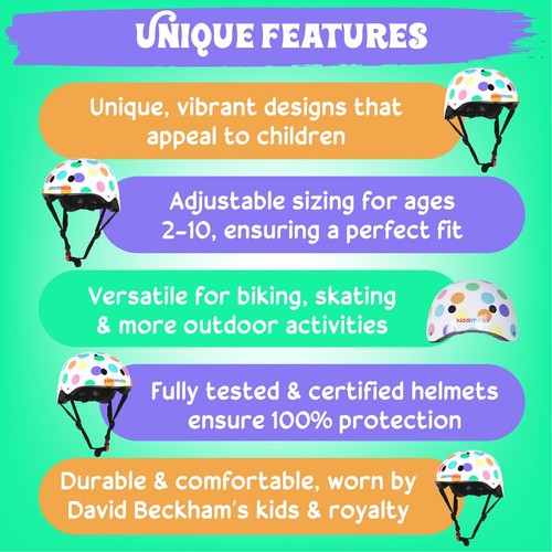 Casco di sicurezza ragazzi ragazze bambini bicicletta bicicletta pattinaggio scooter attrezzatura protettiva UK - Foto 5 di 5